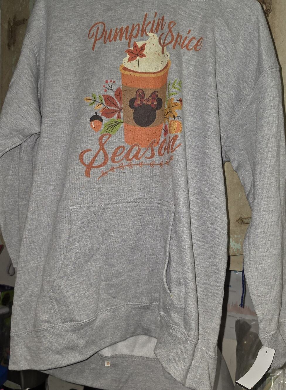 Disney Youth X-Large Hoodie Minnie Pumpkin Spice Season NWT